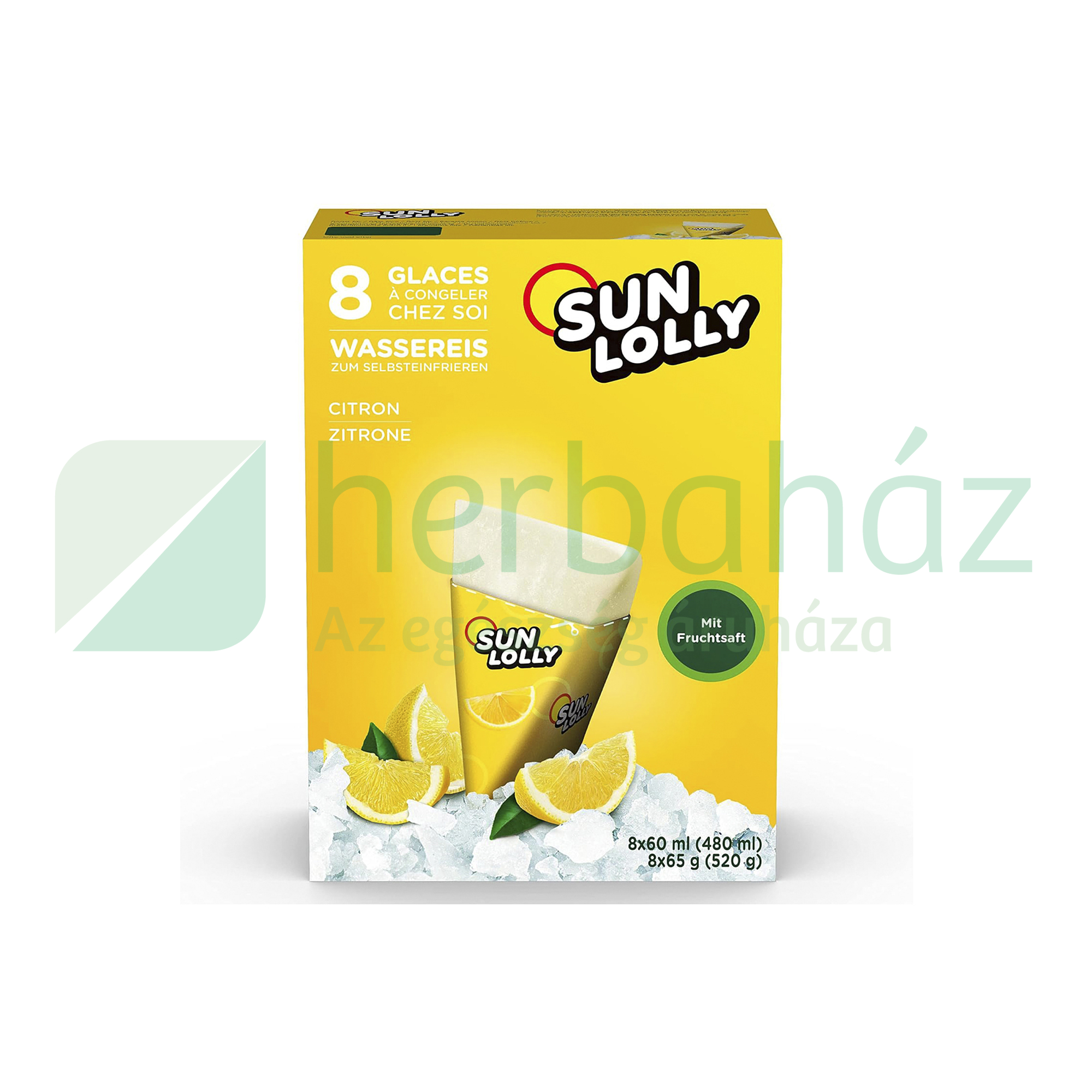 GLUTÉNMENTES SUNLOLLY JÉGKRÉM CITROMOS ÍZBEN LAKTÓZMENTES 480ML