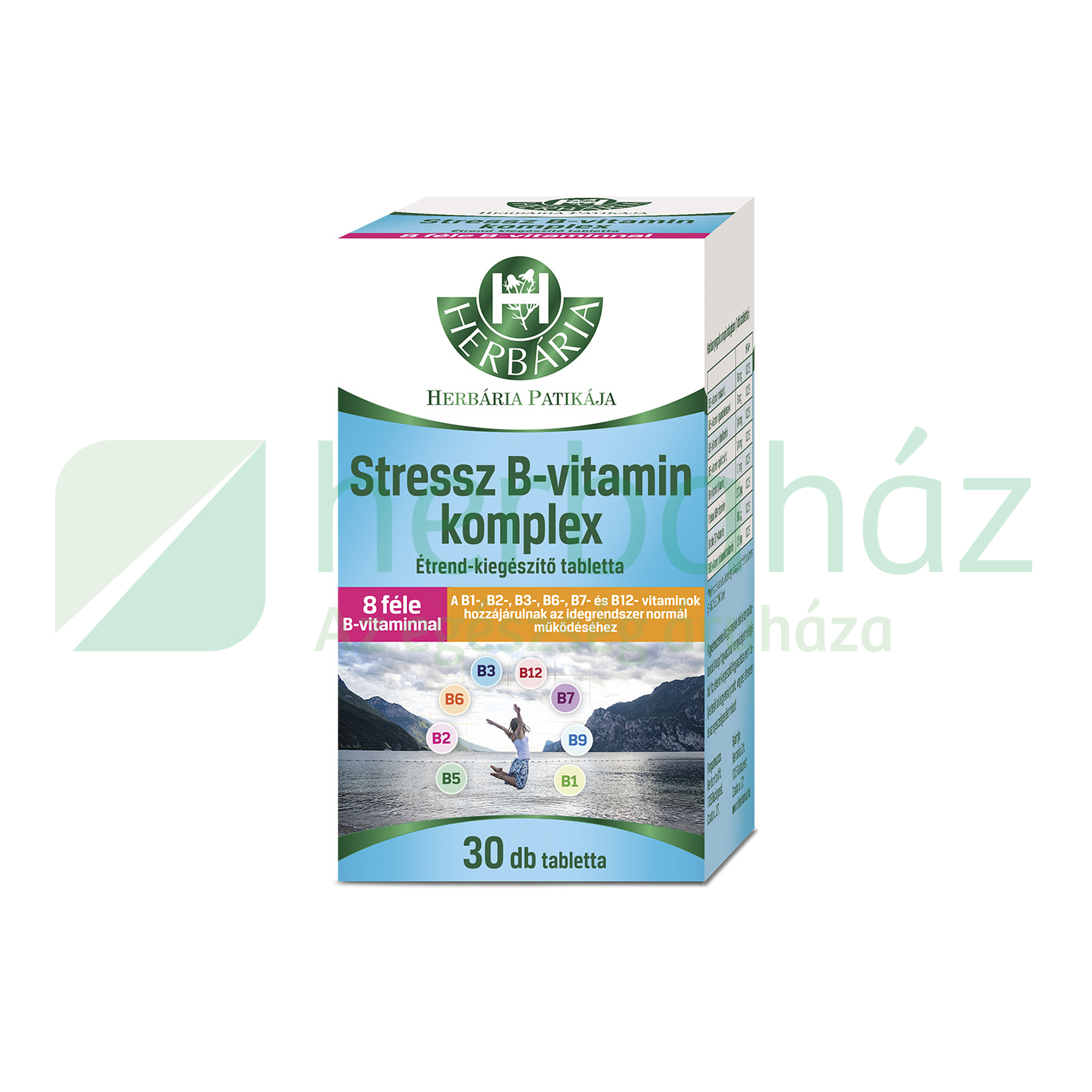 HERBÁRIA STRESSZ B-VITAMIN KOMPLEX ÉTREND-KIEGÉSZÍTŐ TABLETTA 30DB