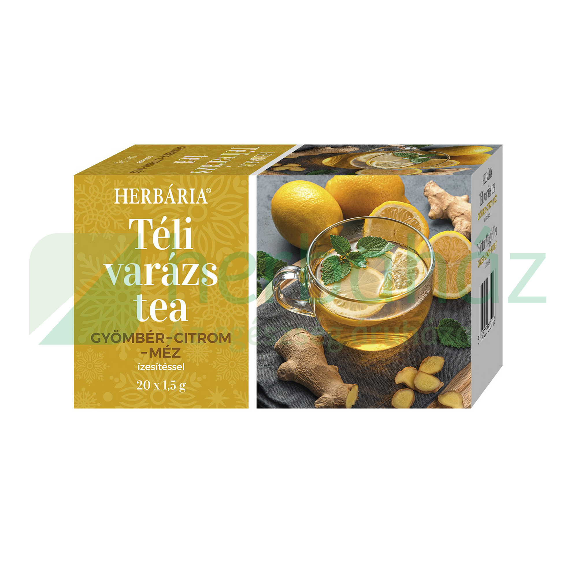 HERBÁRIA TÉLI VARÁZS TEA - GYÖMBÉR-CITROM-MÉZ ÍZESÍTÉSSEL 20DB