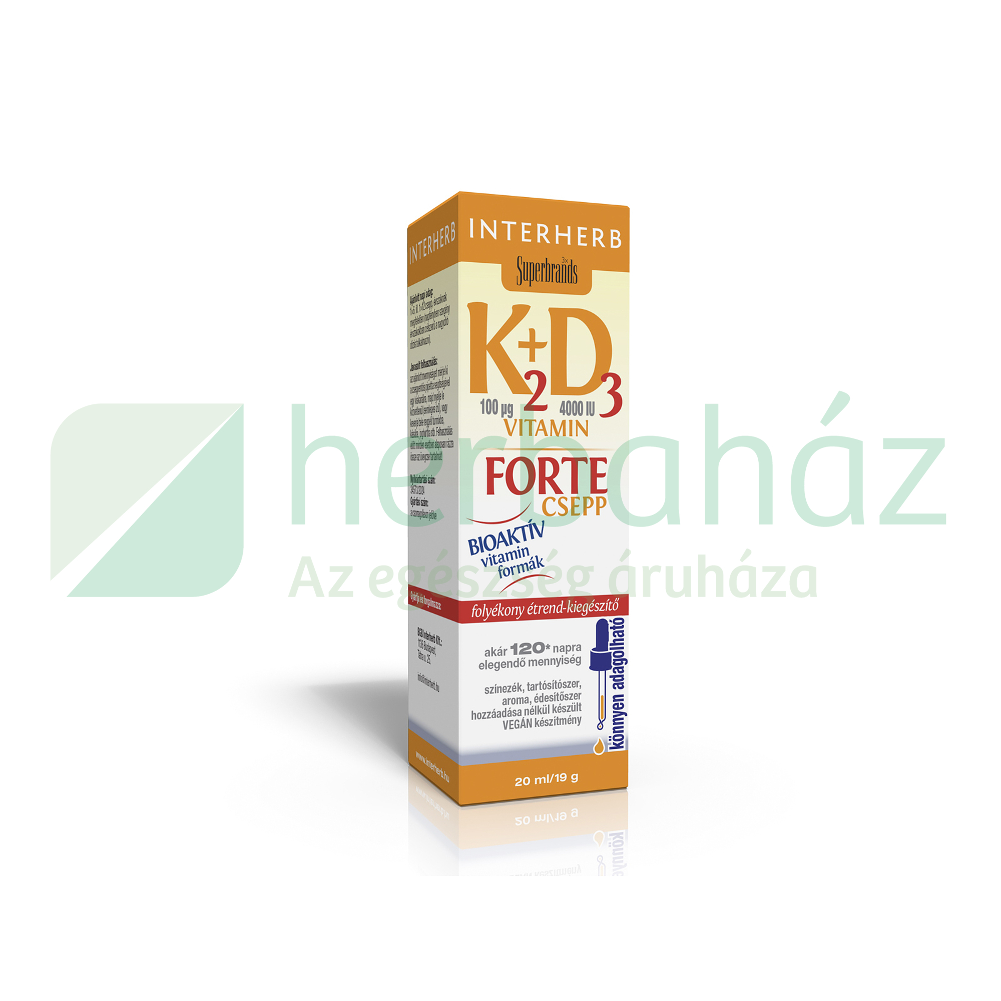 INTERHERB K2+D3 VITAMIN FORTE CSEPP 20ML