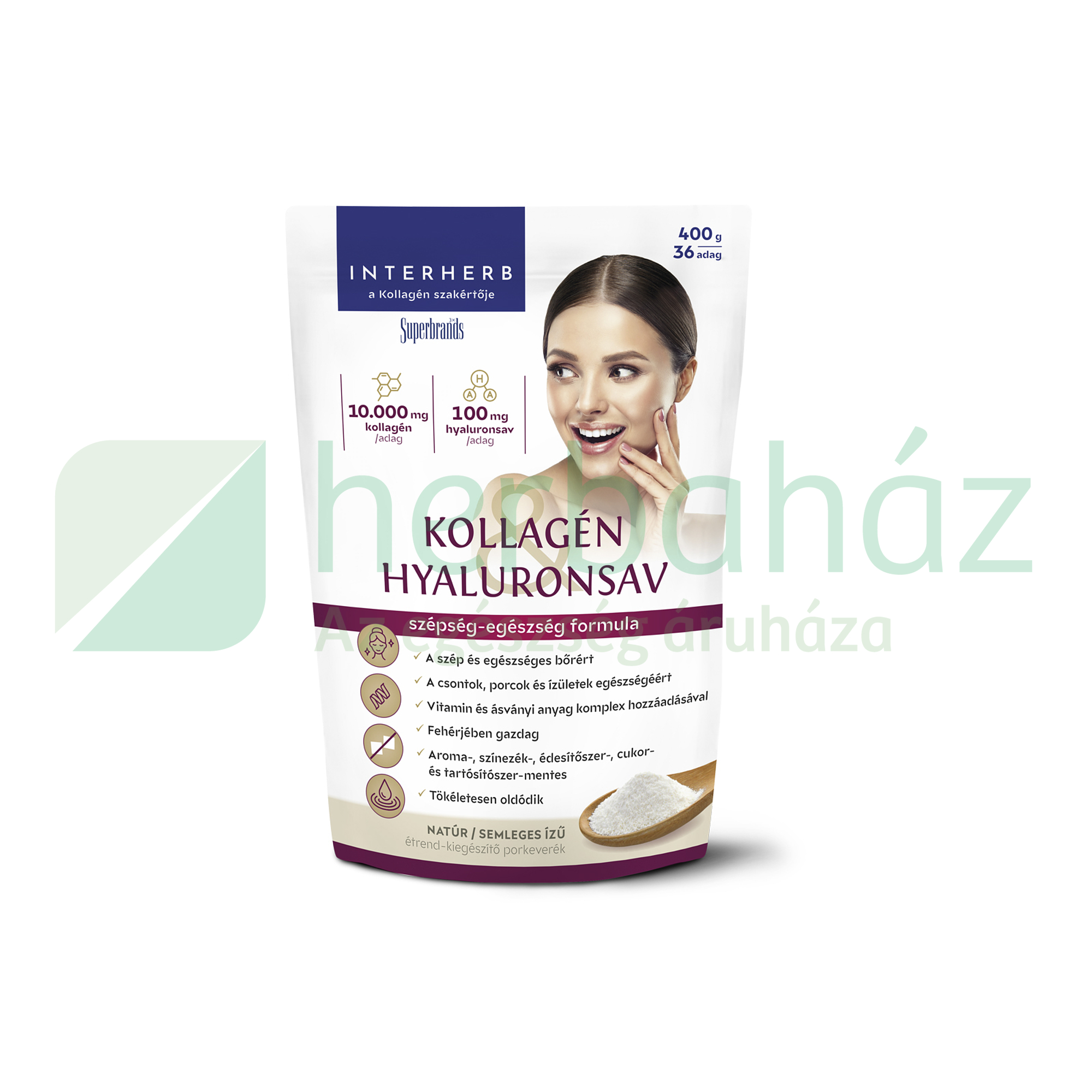 INTERHERB KOLLAGÉN&HYALURONSAV ITALPOR NATÚR 400G