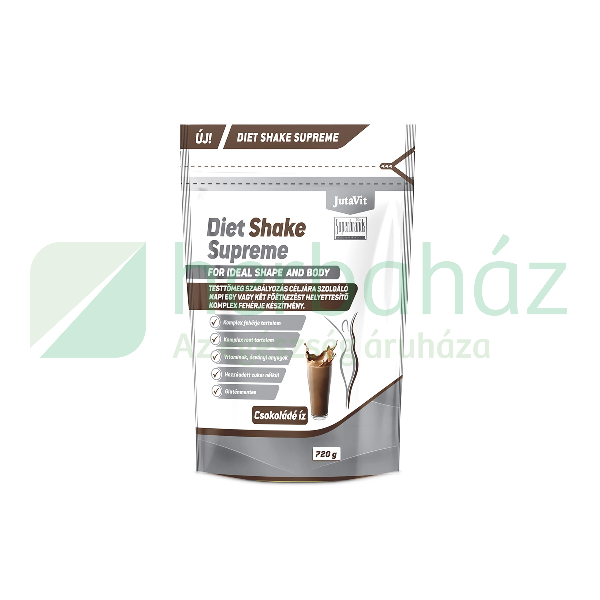 JUTAVIT DIET SHAKE SUPREME FEHÉRJE KÉSZÍTMÉNY CSOKOLÁDÉ ÍZBEN 720G