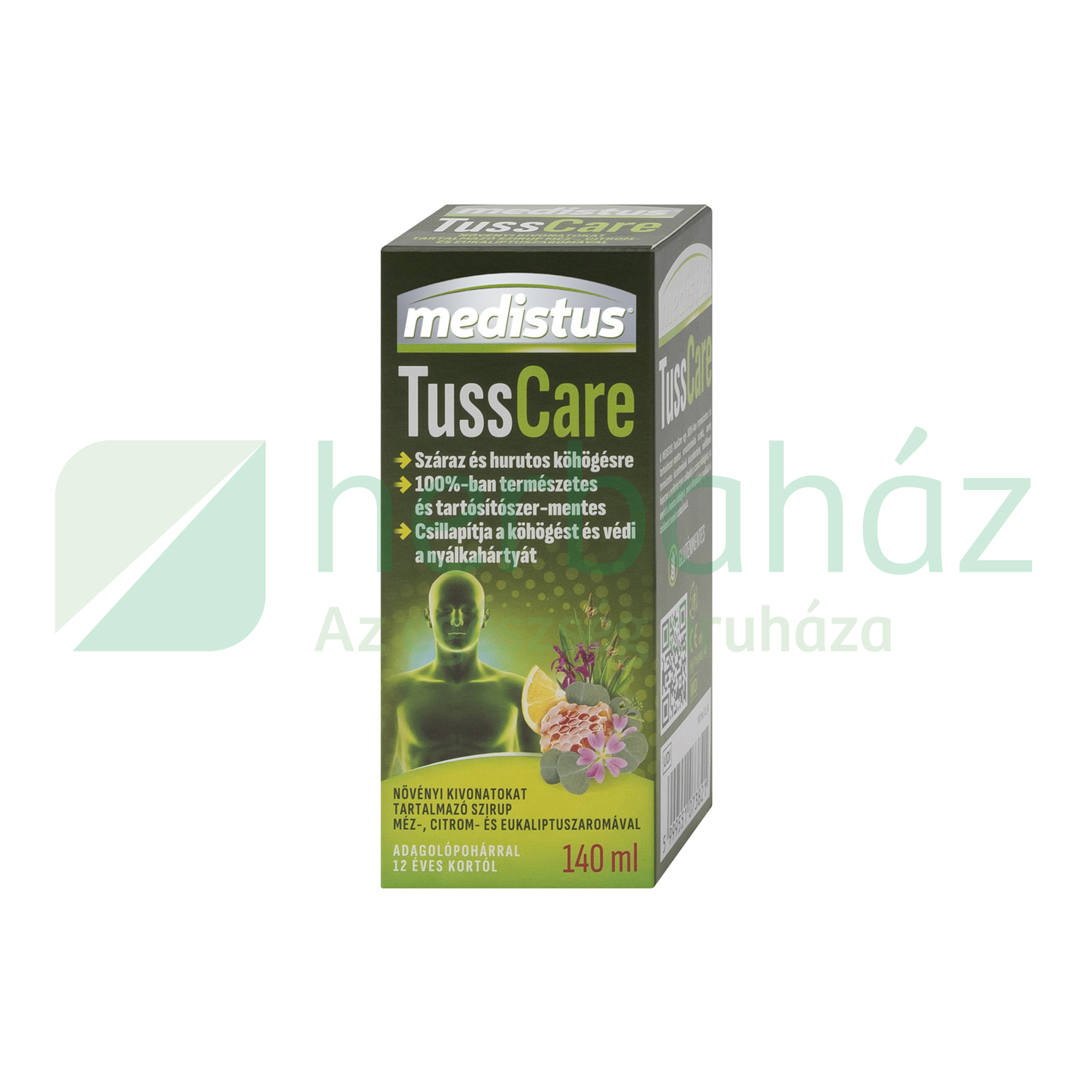 MEDISTUS TUSSCARE SZIRUP KÖHÖGÉSRE 12 ÉVES KORTÓL 140ML