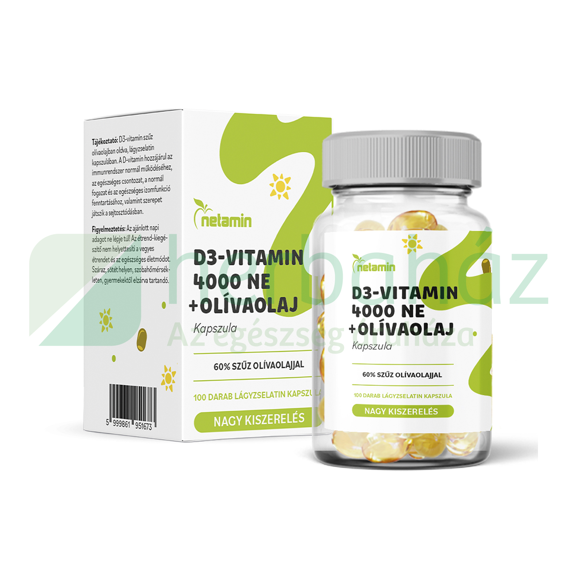 NETAMIN D3-VITAMIN 4000NE + OLÍVAOLAJ KAPSZULA 100DB