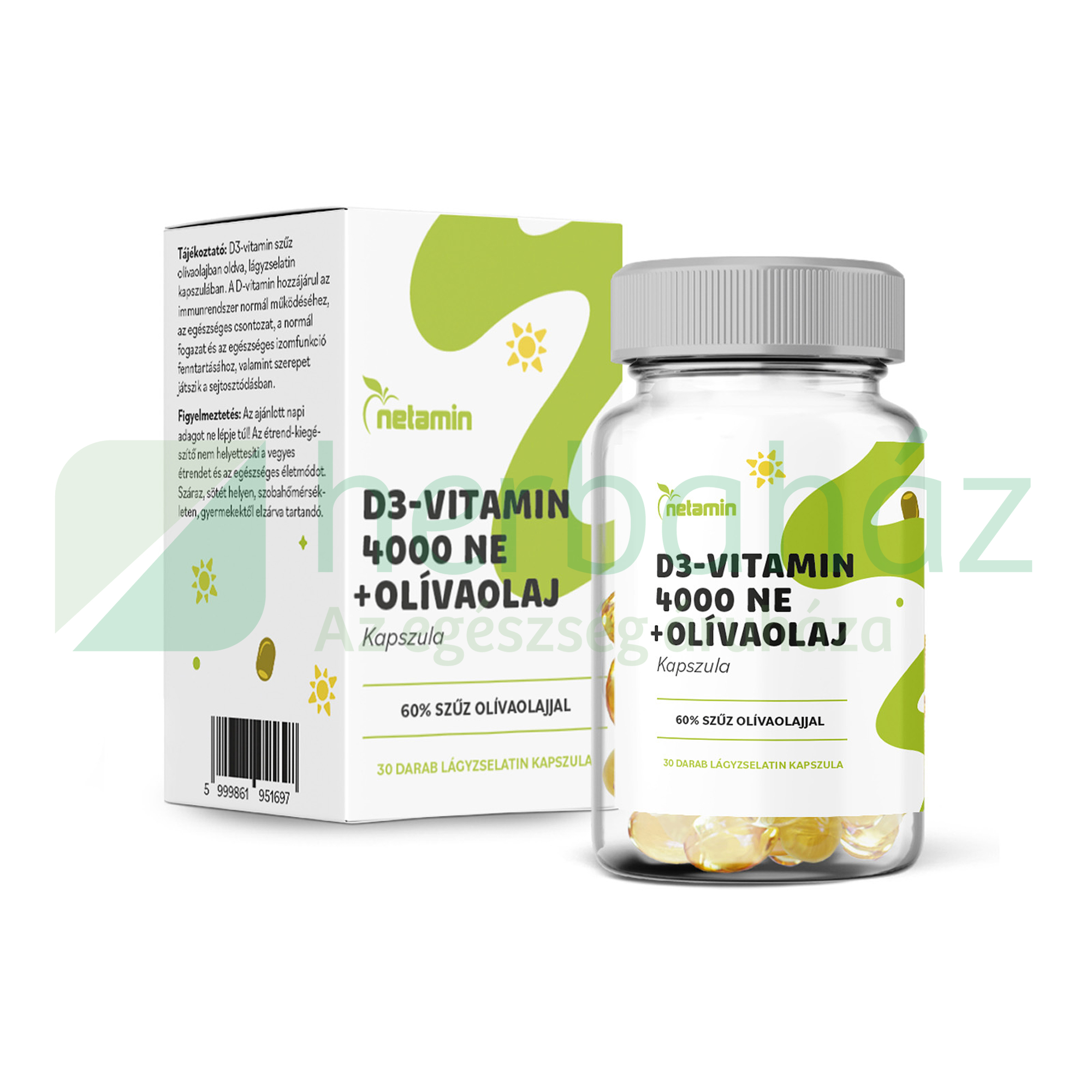 NETAMIN D3-VITAMIN 4000NE + OLÍVAOLAJ KAPSZULA 30DB