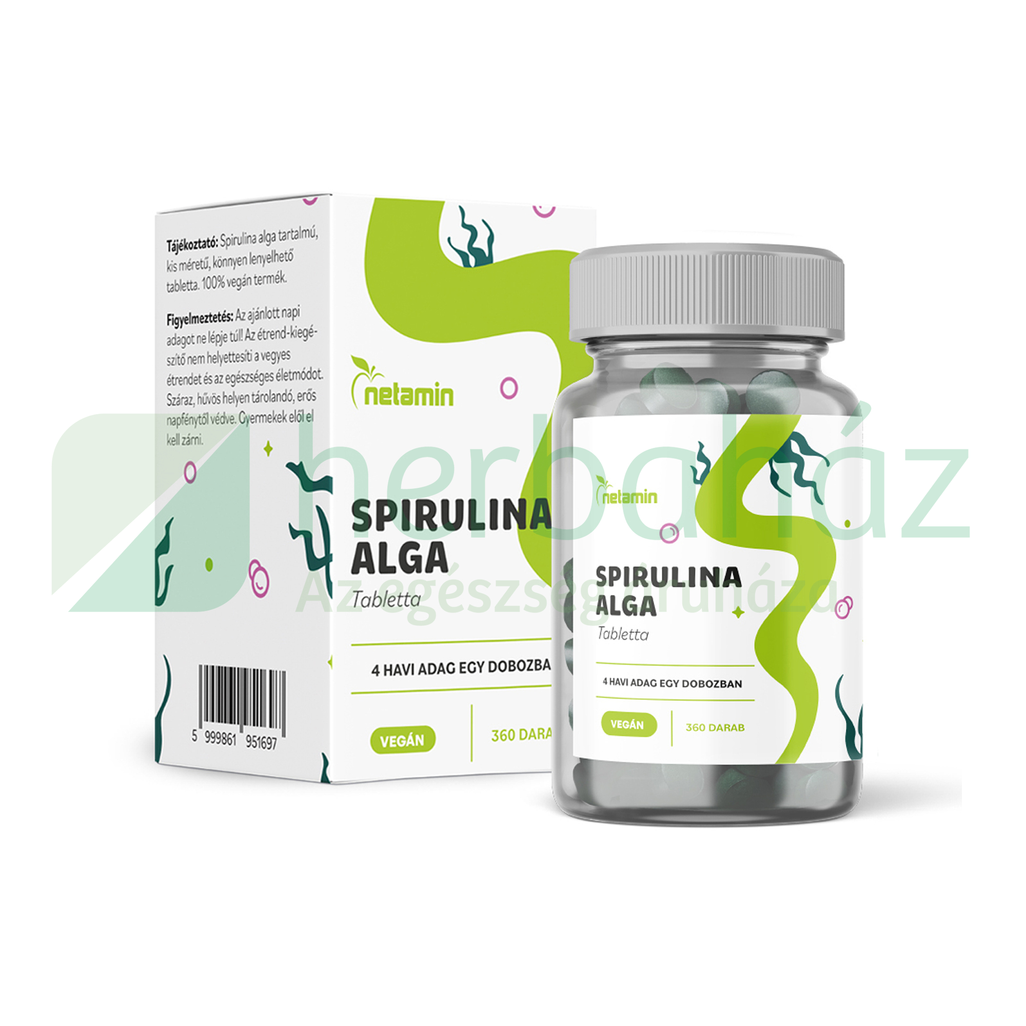 NETAMIN SPIRULINA ALGA TABLETTA 360DB