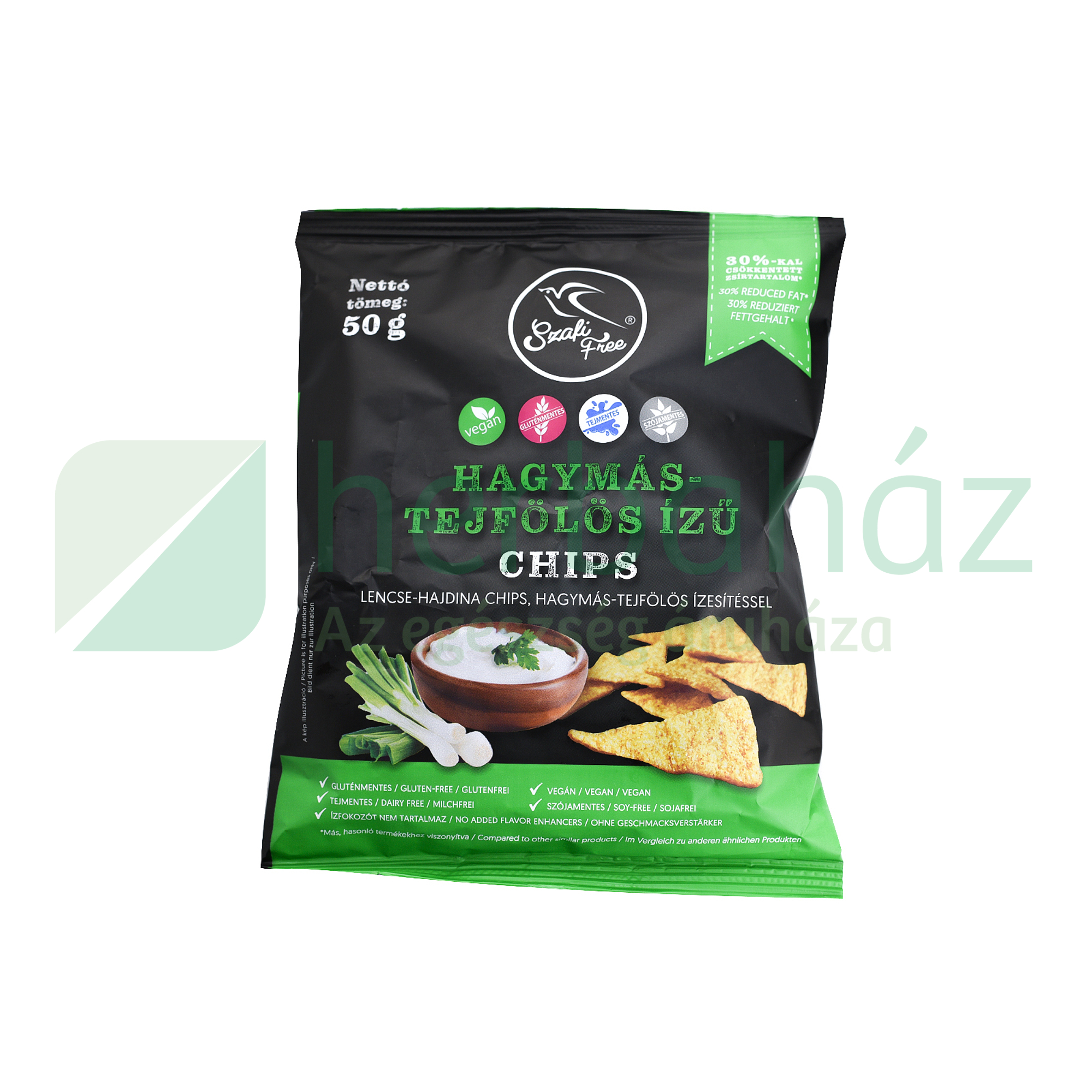 SZAFI FREE GLUTÉNMENTES HAGYMÁS-TEJFÖLÖS ÍZŰ CHIPS 50G