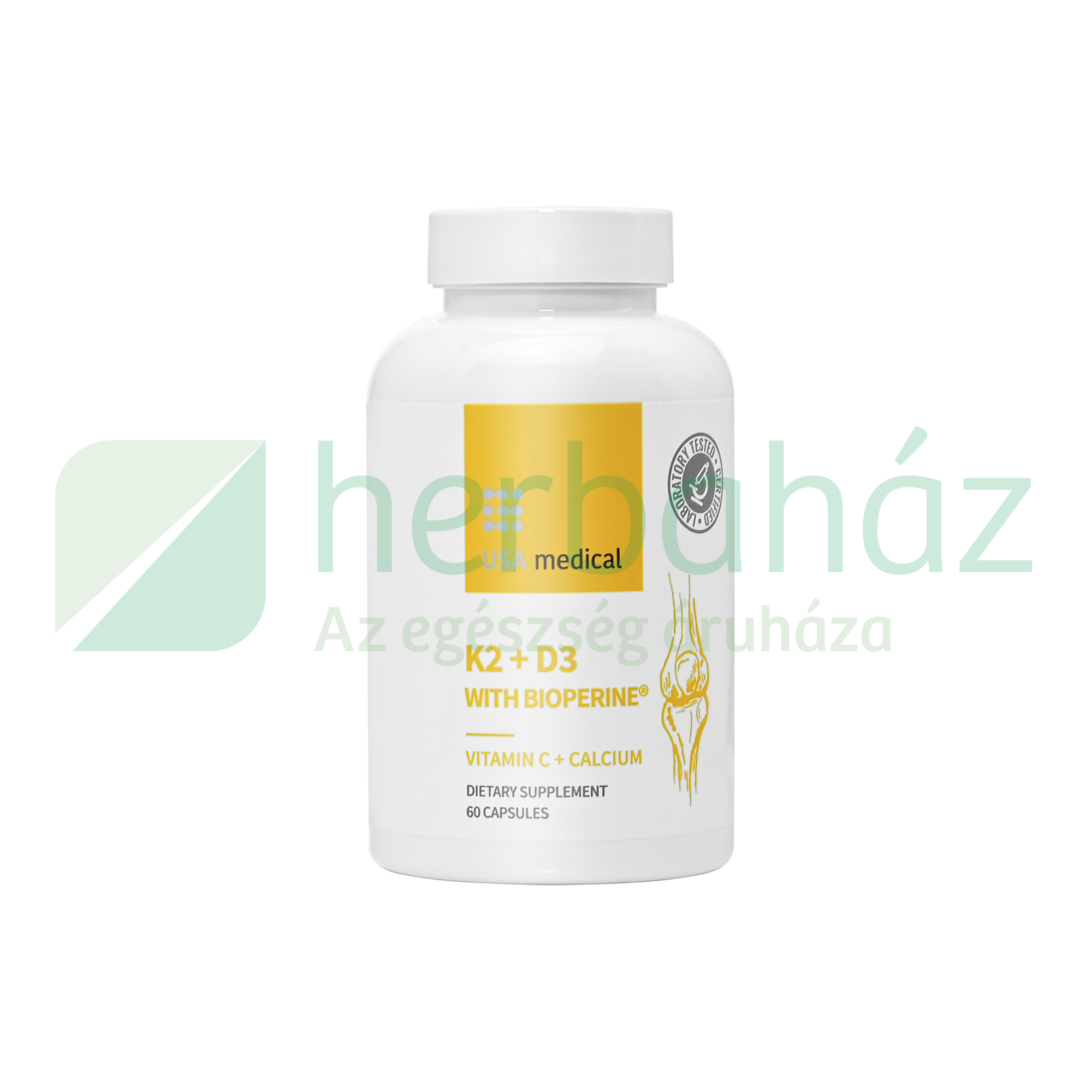 USA MEDICAL K2 + D3 + C-VITAMIN + KALCIUM BIOPERINENNEL KAPSZULA 60DB