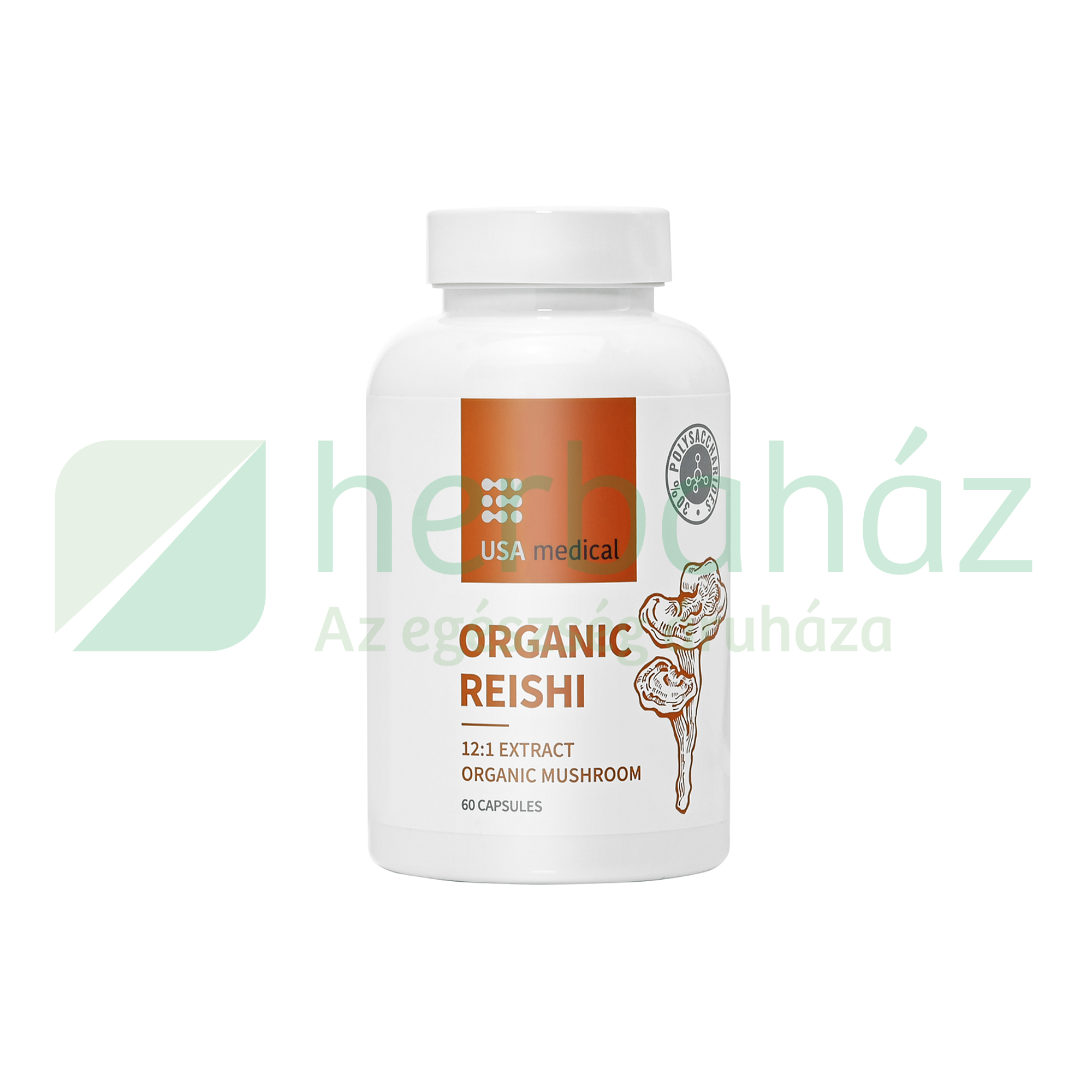 USA MEDICAL ORGANIKUS REISHI (PECSÉTVIASZ GOMBA) KAPSZULA 60DB